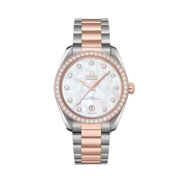 SEAMASTER AQUA TERRA 150M 38 MM STAINLESS STEEL - SEDNA™ GOLD WITH MOTHER OF PEARL DIAL DIAL