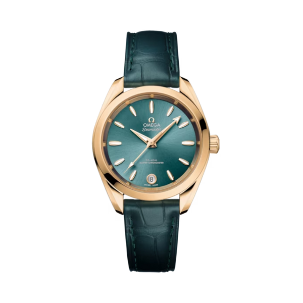 SEAMASTER AQUA TERRA SHADES 34 MM MOONSHINE™ GOLD WITH LAGOON GREEN DIAL