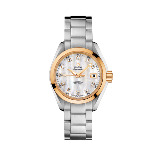 SEAMASTER AQUA TERRA 150M 30 MM STAINLESS STEEL - YELLOW GOLD WITH MOTHER OF PEARL DIAL