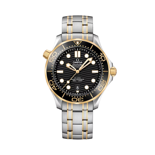 SEAMASTER DIVER 300M 42 MM STAINLESS STEEL - YELLOW GOLD WITH BLACK DIAL