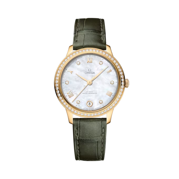 DE VILLE PRESTIGE 34 MM YELLOW GOLD WITH MOTHER OF PEARL DIAL