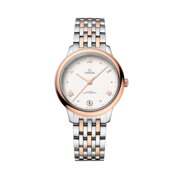 DE VILLE PRESTIGE 34 MM STAINLESS STEEL - SEDNA™ GOLD WITH SILVER DIAL