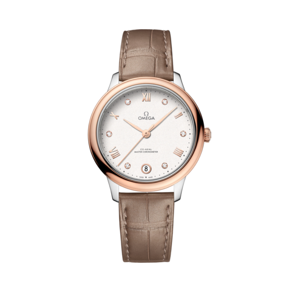 DE VILLE PRESTIGE 34 MM STAINLESS STEEL - SEDNA™ GOLD WITH SILVER DIAL