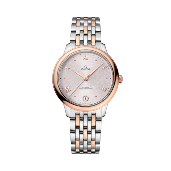 DE VILLE PRESTIGE 34 MM STAINLESS STEEL - SEDNA™ GOLD WITH SILVER DIAL