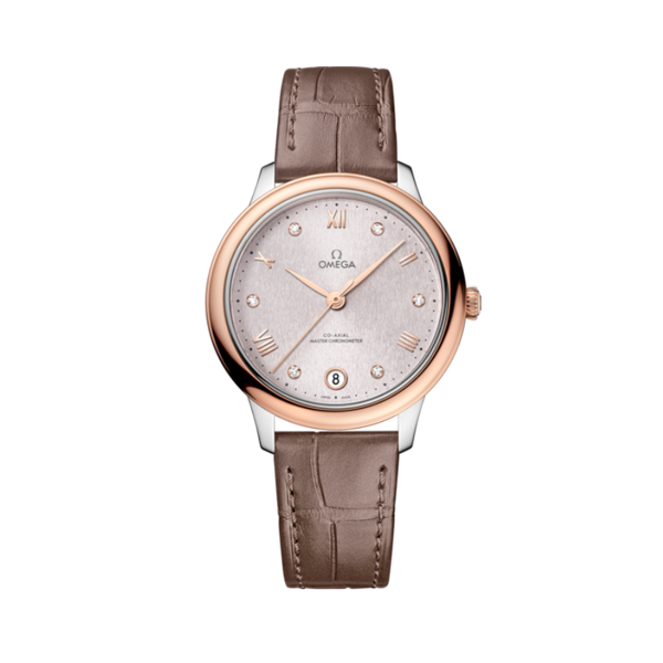 DE VILLE PRESTIGE 34 MM STAINLESS STEEL - SEDNA™ GOLD WITH SILVER DIAL