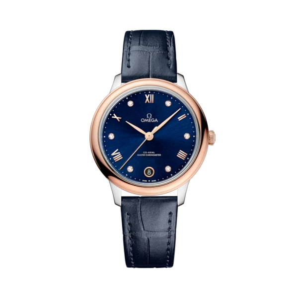 DE VILLE PRESTIGE 34 MM STAINLESS STEEL - SEDNA™ GOLD WITH BLUE DIAL