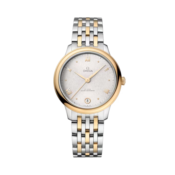 DE VILLE PRESTIGE 34 MM STAINLESS STEEL - YELLOW GOLD WITH SILVER DIAL