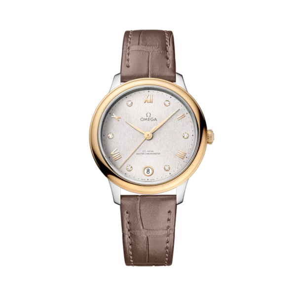 DE VILLE PRESTIGE 34 MM STAINLESS STEEL - YELLOW GOLD WITH SILVER DIAL