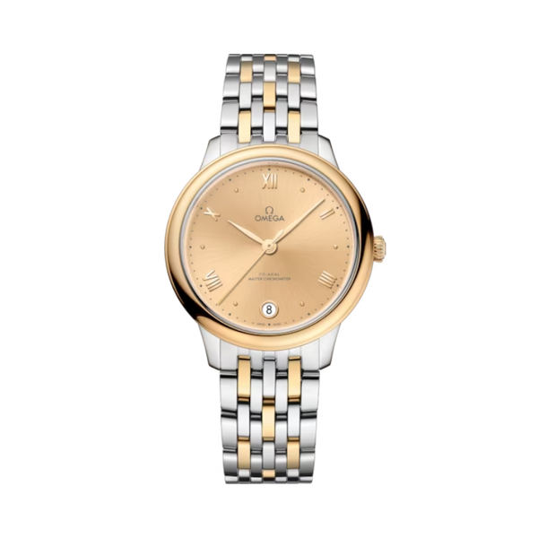DE VILLE PRESTIGE 34 MM STAINLESS STEEL - YELLOW GOLD WITH YELLOW DIAL