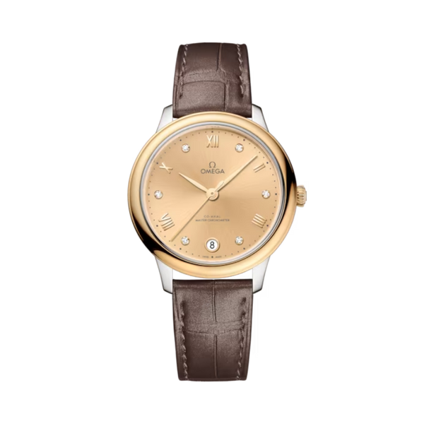 DE VILLE PRESTIGE 34 MM STAINLESS STEEL - YELLOW GOLD WITH YELLOW DIAL