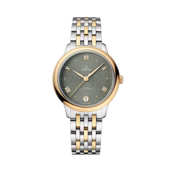 DE VILLE PRESTIGE 34 MM STAINLESS STEEL - YELLOW GOLD WITH GREEN DIAL