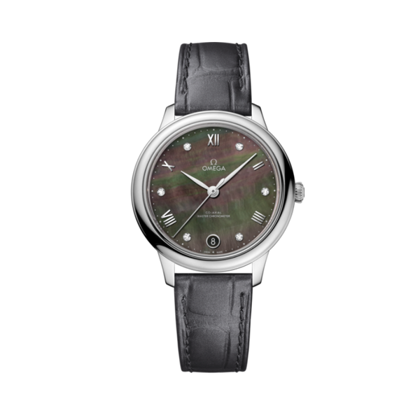 DE VILLE PRESTIGE 34 MM STAINLESS STEEL WITH GREY MOTHER OF PEARL DIAL