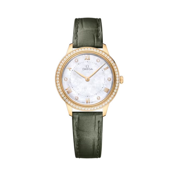 DE VILLE PRESTIGE 30 MM YELLOW GOLD WITH MOTHER OF PEARL DIAL
