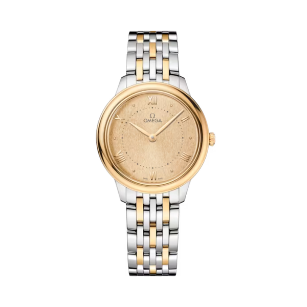 DE VILLE PRESTIGE 30 MM STAINLESS STEEL - YELLOW GOLD WITH YELLOW DIAL