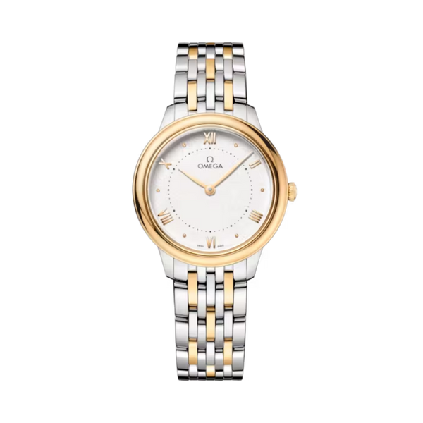 DE VILLE PRESTIGE 30 MM STAINLESS STEEL - YELLOW GOLD WITH SILVER DIAL