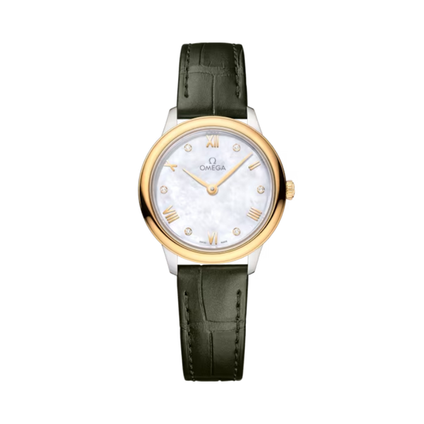 DE VILLE PRESTIGE 27 MM STAINLESS STEEL - YELLOW GOLD WITH MOTHER OF PEARL DIAL