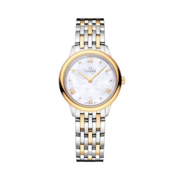 DE VILLE PRESTIGE 27 MM STAINLESS STEEL - YELLOW GOLD WITH MOTHER OF PEARL DIAL