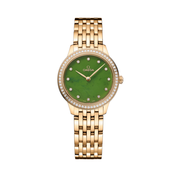 DE VILLE PRESTIGE 27 MM YELLOW GOLD WITH GREEN JADE DIAL