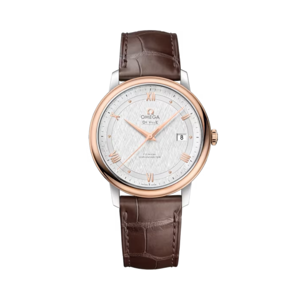 DE VILLE PRESTIGE 39 MM STAINLESS STEEL - RED GOLD WITH SILVER DIAL