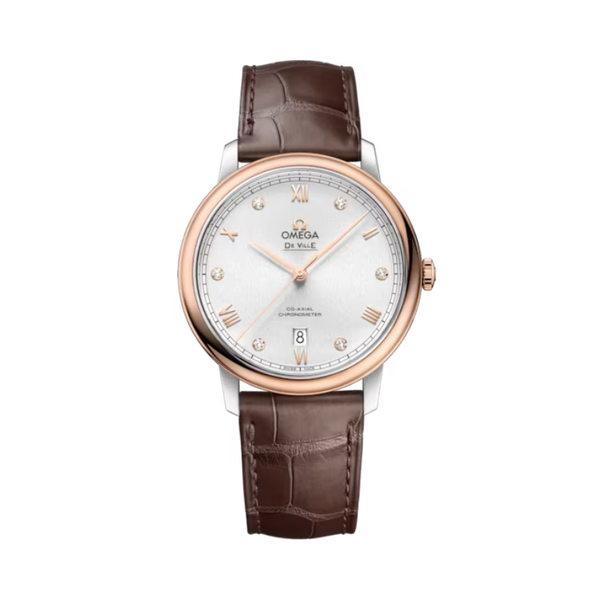 DE VILLE PRESTIGE 39 MM STAINLESS STEEL - RED GOLD WITH SILVER DIAL