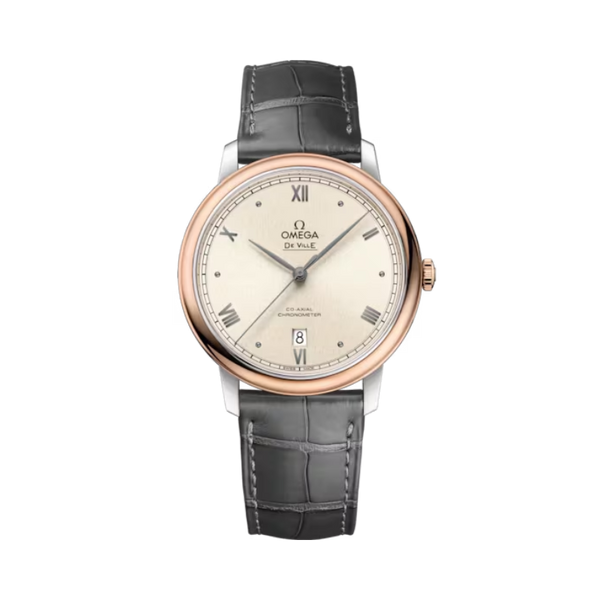 DE VILLE PRESTIGE 39 MM STAINLESS STEEL - RED GOLD WITH WHITE DIAL