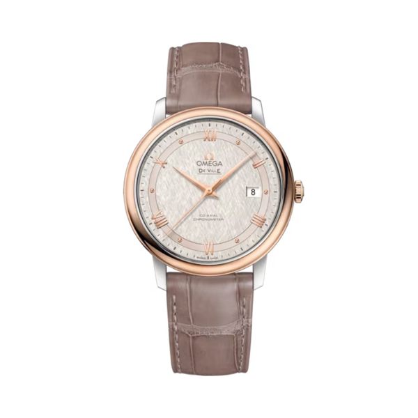DE VILLE PRESTIGE 39 MM STAINLESS STEEL - RED GOLD WITH SILVER DIAL