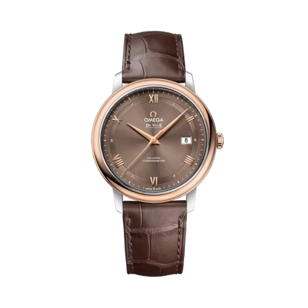 DE VILLE PRESTIGE 39 MM STAINLESS STEEL - RED GOLD WITH BROWN DIAL
