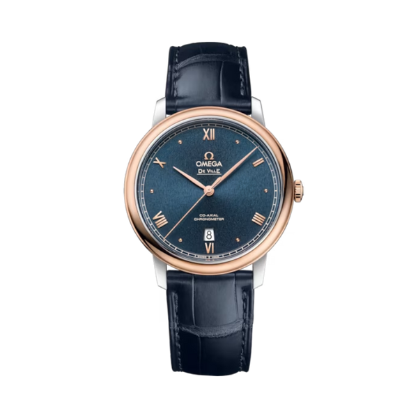 DE VILLE PRESTIGE 39 MM STAINLESS STEEL - RED GOLD WITH BLUE DIAL