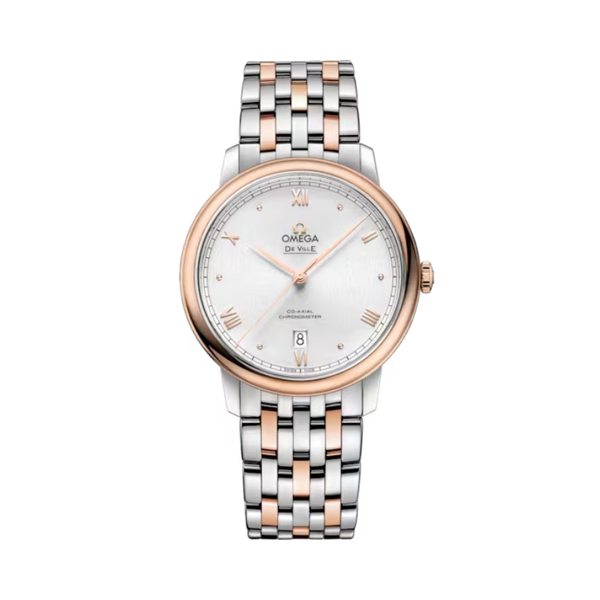 DE VILLE PRESTIGE 39 MM STAINLESS STEEL - RED GOLD WITH SILVER DIAL