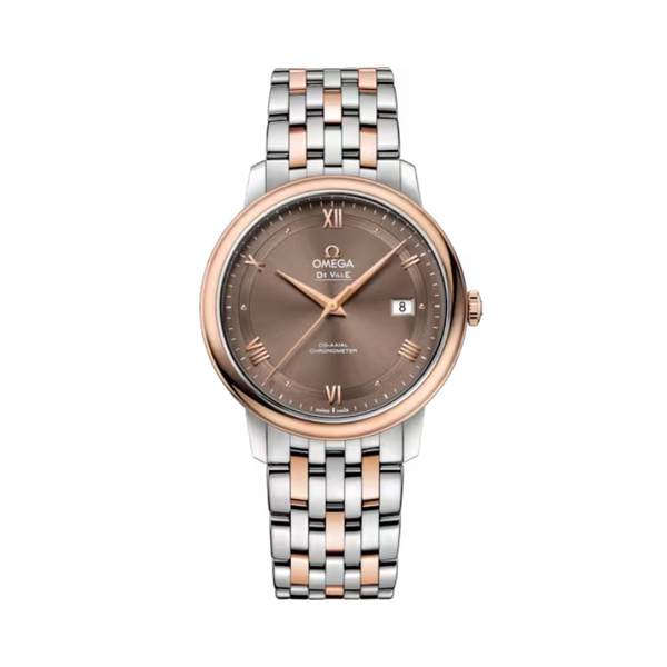 DE VILLE PRESTIGE 39 MM STAINLESS STEEL - RED GOLD WITH BROWN DIAL