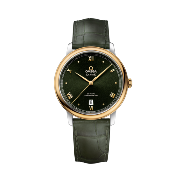 DE VILLE PRESTIGE 39 MM STAINLESS STEEL - YELLOW GOLD WITH GREEN DIAL