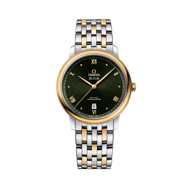 DE VILLE PRESTIGE 39 MM STAINLESS STEEL - YELLOW GOLD WITH GREEN DIAL