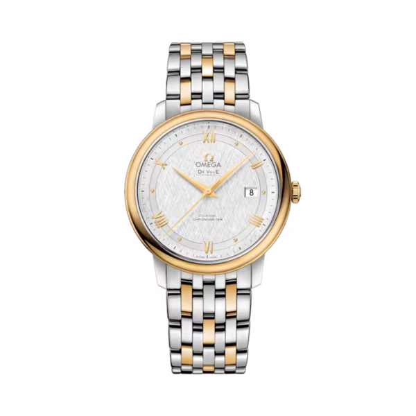 DE VILLE PRESTIGE 39 MM STAINLESS STEEL - YELLOW GOLD WITH SILVER DIAL