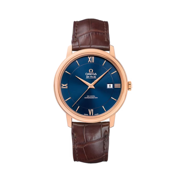 DE VILLE PRESTIGE 39 MM RED GOLD WITH BLUE DIAL