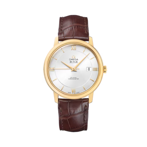 DE VILLE PRESTIGE 39 MM YELLOW GOLD WITH SILVER DIAL