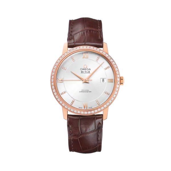 DE VILLE PRESTIGE 39 MM RED GOLD WITH SILVER DIAL