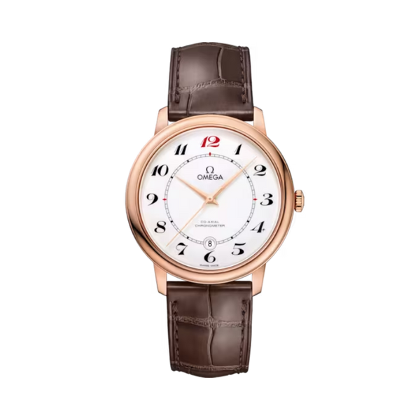 DE VILLE PRESTIGE 50TH ANNIVERSARY 39 MM RED GOLD WITH WHITE DIAL