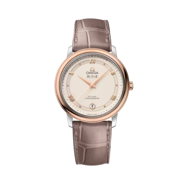 DE VILLE PRESTIGE 37 MM STAINLESS STEEL - RED GOLD WITH WHITE DIAL