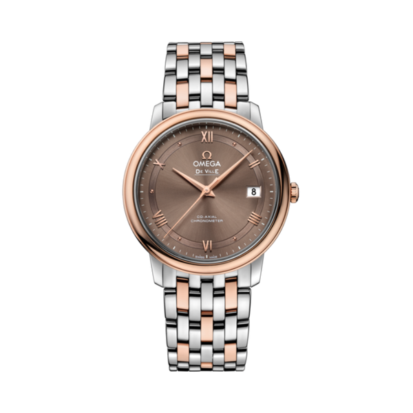 DE VILLE PRESTIGE 37 MM STAINLESS STEEL - RED GOLD WITH BROWN DIAL