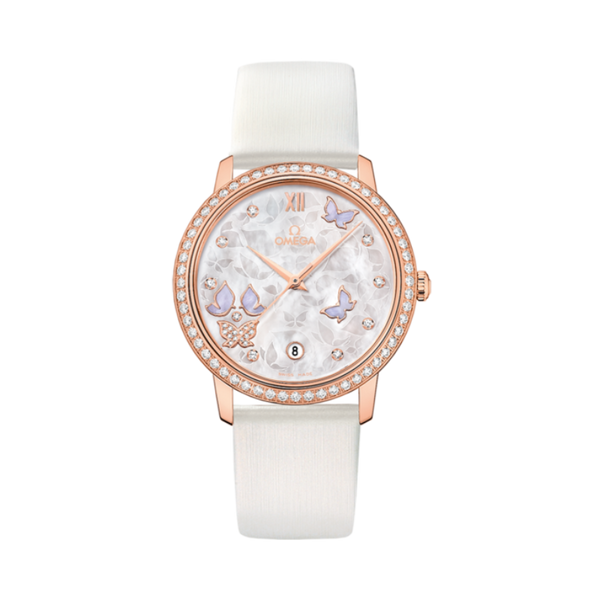 DE VILLE PRESTIGE BUTTERFLY 37 MM RED GOLD WITH MOTHER OF PEARL DIAL