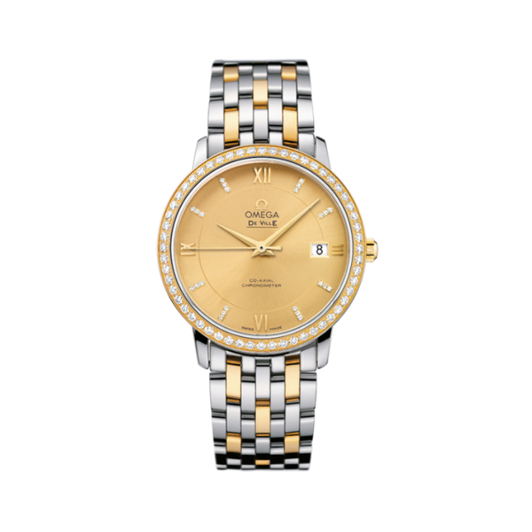 DE VILLE PRESTIGE 37 MM STAINLESS STEEL - YELLOW GOLD WITH YELLOW DIAL