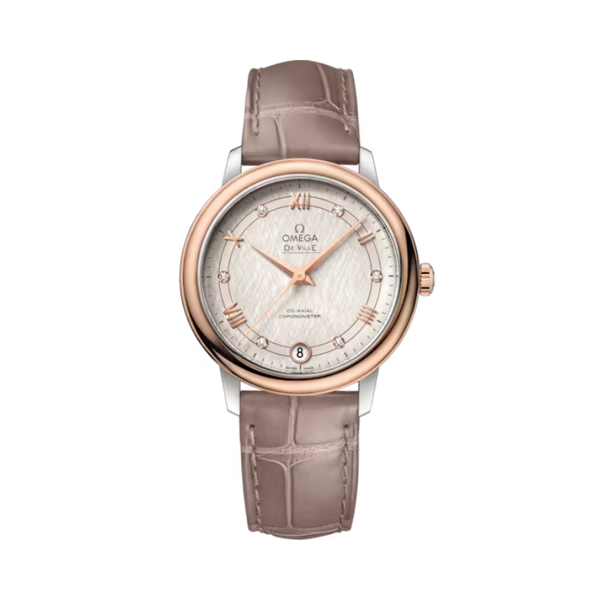 DE VILLE PRESTIGE 33 MM STAINLESS STEEL - RED GOLD WITH SILVER DIAL