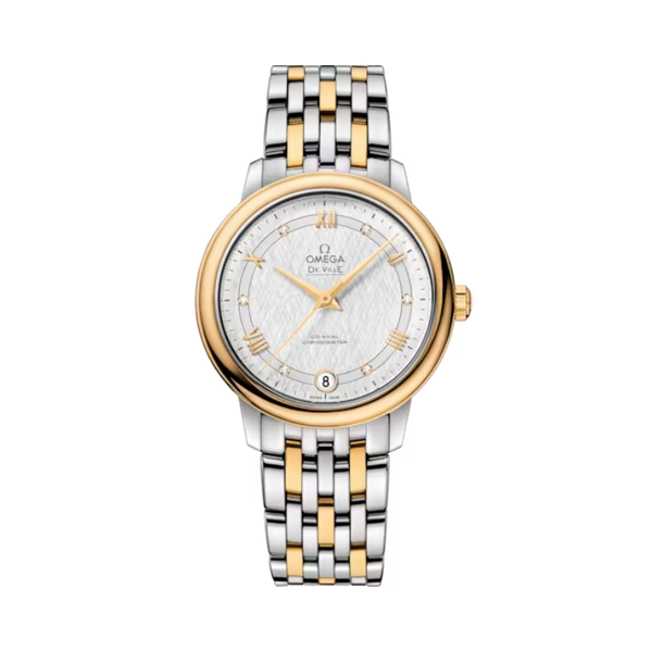 DE VILLE PRESTIGE 33 MM STAINLESS STEEL - YELLOW GOLD WITH SILVER DIAL