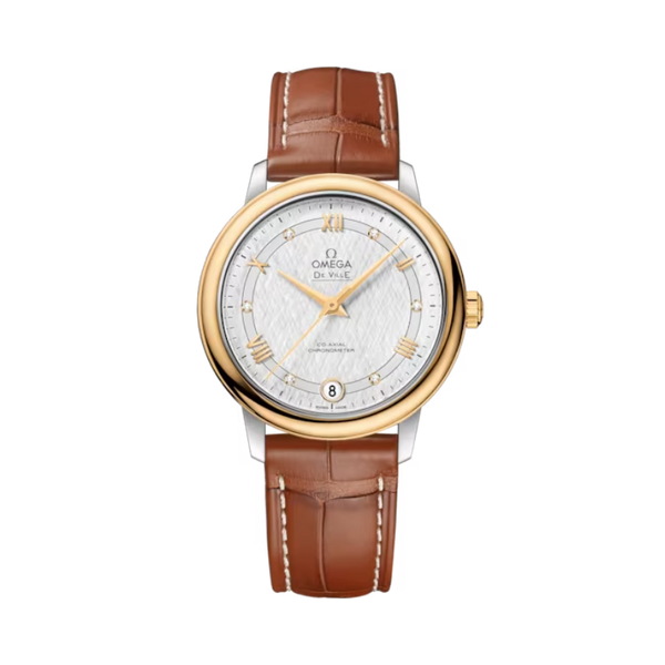 DE VILLE PRESTIGE 33 MM STAINLESS STEEL - YELLOW GOLD WITH SILVER DIAL