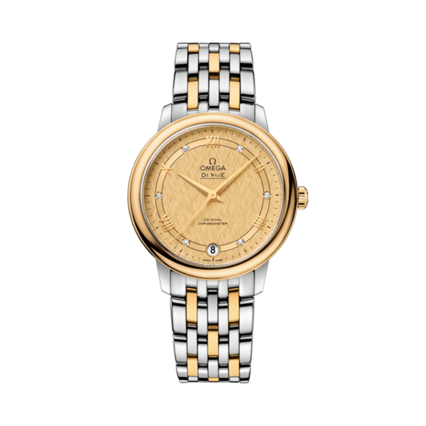 DE VILLE PRESTIGE 33 MM STAINLESS STEEL - YELLOW GOLD WITH YELLOW DIAL