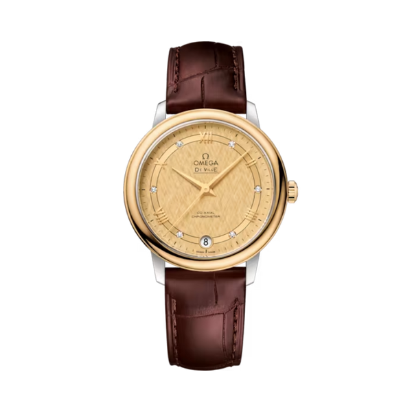 DE VILLE PRESTIGE 33 MM STAINLESS STEEL - YELLOW GOLD WITH YELLOW DIAL