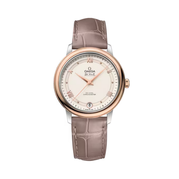 DE VILLE PRESTIGE 33 MM STAINLESS STEEL - RED GOLD WITH WHITE DIAL