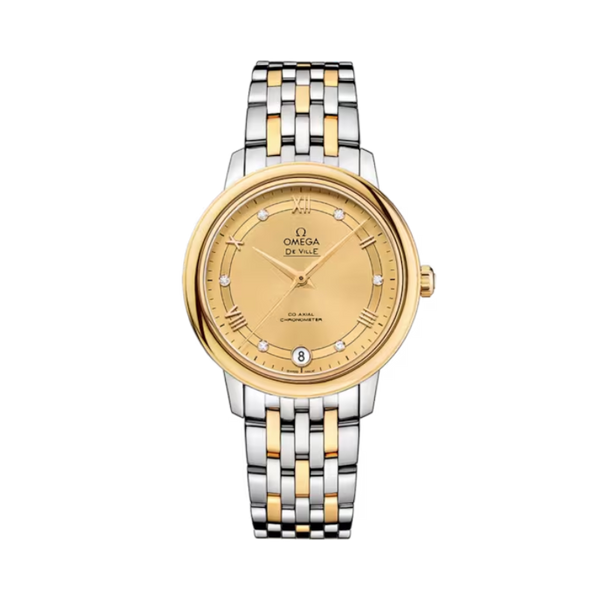 DE VILLE PRESTIGE 33 MM STAINLESS STEEL - YELLOW GOLD WITH YELLOW DIAL