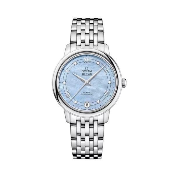 DE VILLE PRESTIGE 33 MM STAINLESS STEEL WITH BLUE MOTHER OF PEARL DIAL