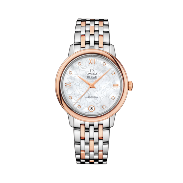 DE VILLE PRESTIGE BUTTERFLY 33 MM STAINLESS STEEL - RED GOLD WITH MOTHER OF PEARL DIAL